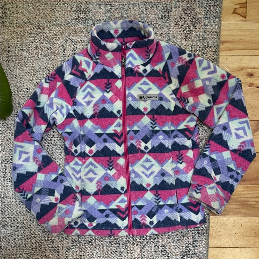 Columbia Kids' Multicolor Geometric Fleece small (7/8)
